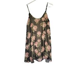 90s Fairycore Mini Dress Womens Medium Floral Sheer Lined Flowy Cute Audrey 3+1